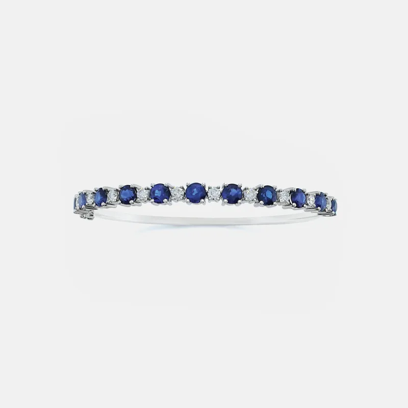 Elara Sapphire Round Diamond Bangle