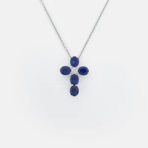 PE0001097_1 Thalia Oval Sapphire Cross Pendant