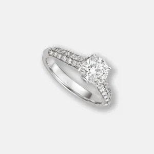 Solitaire Micro Pavé Diamond Ring