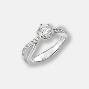 Solitaire Unity Half Pavé Diamond Ring