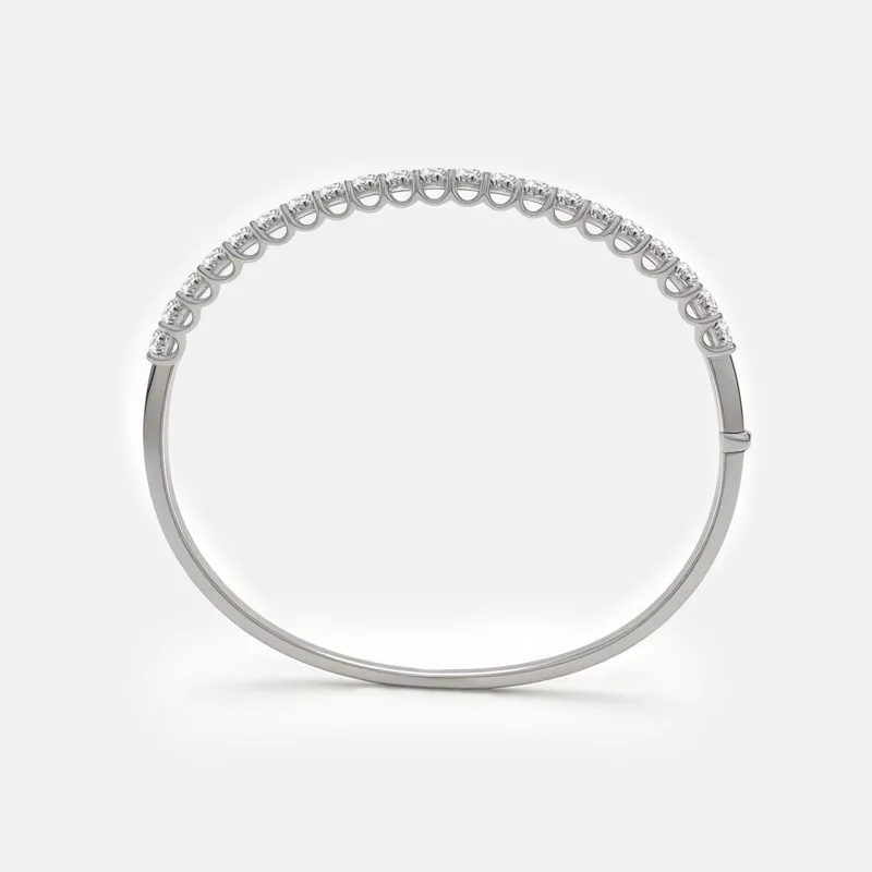 Elara Round Diamond Half Bangle