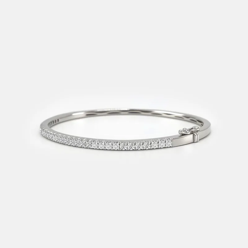 Elara Round Diamond Half Bangle