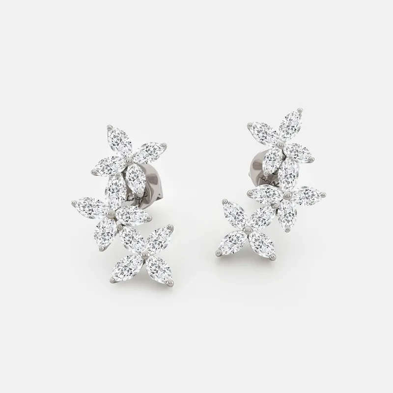 Dante Marquise Diamond Climber Earrings
