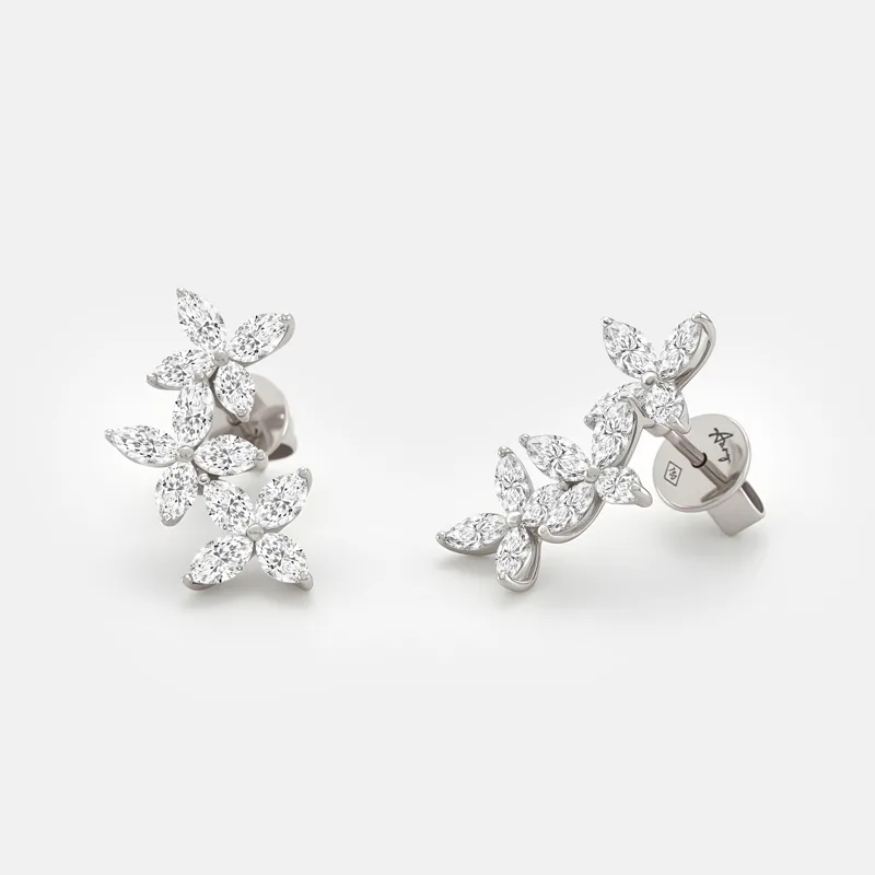 Dante Marquise Diamond Climber Earrings