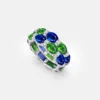 Thalia Blue Sapphire and Green Garnet Ring