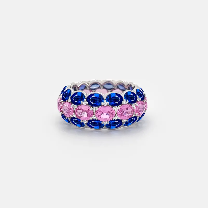 Thalia Pink Sapphire and Blue Sapphire Ring