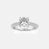 Solitaire Cushion Cut Pavé Ring