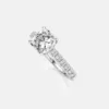 Solitaire Cushion Cut Pavé Ring