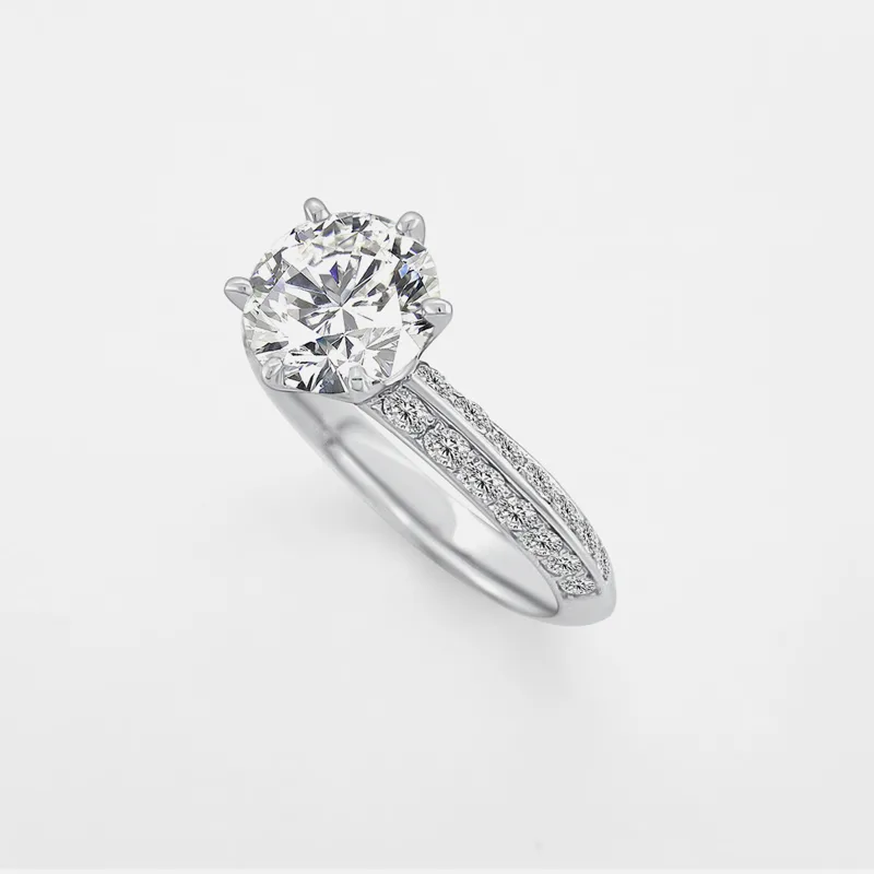 Solitaire Diamond Micro Pavé Ring