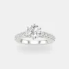 Solitaire Half Pavé Diamond Ring