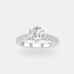 Solitaire Half Pavé Diamond Ring