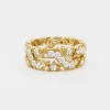 Front view of Thalia Weave Diamond Ring with round diamonds
