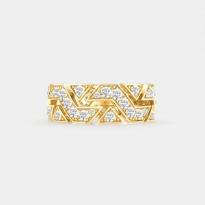 Thalia Weave Diamond Ring front profile in 18K yellow gold