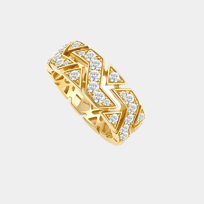 Thalia Weave Diamond Ring in 18K yellow gold – Aary Jewellery Singapore